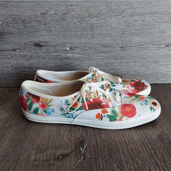 Keds Rifle Paper Co. Floral Sneakers Size 8.5 - Picture 1 of 10